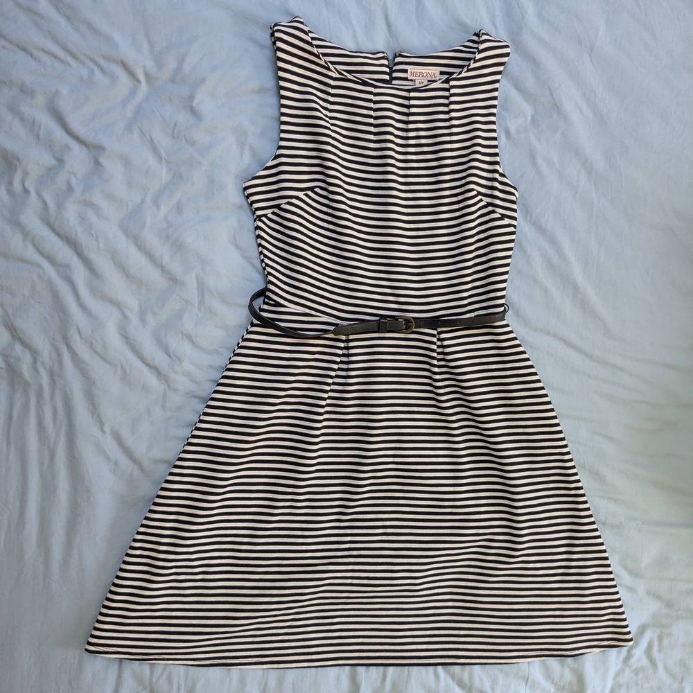 Merona Black and White Striped Dress